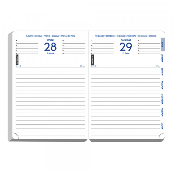 Agenda - 2026/2027 - Scolaire - Noir - 1page par jour - Septembre à septembre - Forum Metric