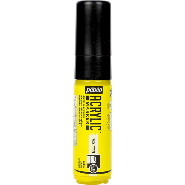 photo-Feutre - Marqueur - Acrylic Marker - Pébéo - Jaune - 5 à 15mm - Pointe large