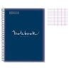 Cahier - A4 (21x29,7cm) - Grands carreaux - 160 pages - couverture en polypro bleu marine - à spirale - Notebook Miquelrius