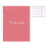 Cahier - A4 (21x29,7cm) - Grands carreaux - 160 pages - couverture en polypro rose - à spirale - Notebook Miquelrius