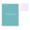 Cahier - A4 (21x29,7cm) - Grands carreaux - 160 pages - couverture en polypro bleu ciel - à spirale - Notebook Miquelrius