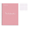 Cahier - A4 (21x29,7cm) - Petits carreaux - 240 pages - couverture en carton rose - à spirale - Notebook Miquelrius