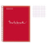 Cahier - A4 (21x29,7cm) - Petits carreaux - 240 pages - couverture en polypro rouge - à spirale - Notebook Miquelrius