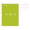 Cahier - A4 (21x29,7cm) - Petits carreaux - 240 pages - couverture en polypro vert - à spirale - Notebook Miquelrius