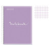 Cahier - A4 (21x29,7cm) - Petits carreaux - 240 pages - couverture en polypro violet - à spirale - Miquelrius