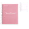 Cahier - A4 (21x29,7cm) - Petits carreaux - 240 pages - couverture en polypro rose - à spirale - Notebook Miquelrius