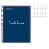 Cahier - A4 (21x29,7cm) - Petits carreaux - 240 pages - couverture en polypro bleu marine - à spirale - Miquelrius