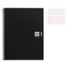 Cahier - A4 (21x29,7cm) - Petits carreaux - 160 pages - couverture en carton noir - à spirale - Miquelrius | Surdiscount