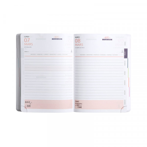 Agenda - 2026/2027 - Scolaire - Rose brillant - 1jour par page - Septembre à Septembre - Exacompta