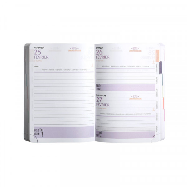 Agenda - 2026/2027 - Scolaire - Rose brillant - 1jour par page - Septembre à Septembre - Exacompta