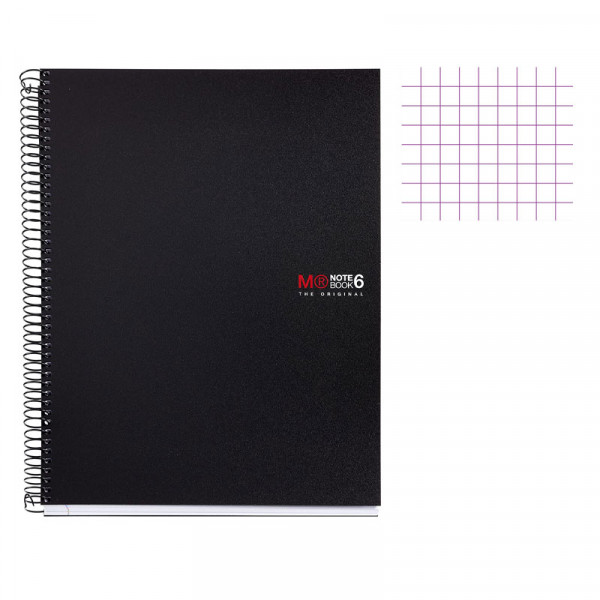 Cahier - A4 (21x29,7cm) - Petits carreaux - 150 pages - couverture en polypro noir - à spirale - Miquelrius | Surdiscount