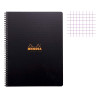 Cahier - A4 (21x29,7cm) - Petits carreaux - 160 pages - couverture en polypro noir - à spirale - Rhodia | Surdiscount