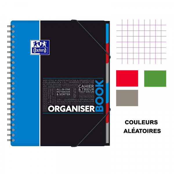 Cahier - A4 (21x29,7cm) - Petits carreaux - 160 pages - couverture en polypro - à spirale - Oxford