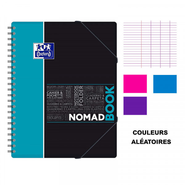 Cahier - A4 (21x29,7cm) - Grands carreaux - 160 pages - couverture en polypro - à spirale - Oxford - NomadBook
