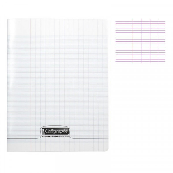 Cahier - 17x22(cm) - Grands carreaux - 96 pages - couverture en polypro - sans spirale - Clairefontaine - Calligraphe