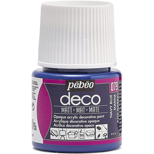 photo-Peinture acrylique - Bleu marine - Mat - Pébéo - Déco - 45ml