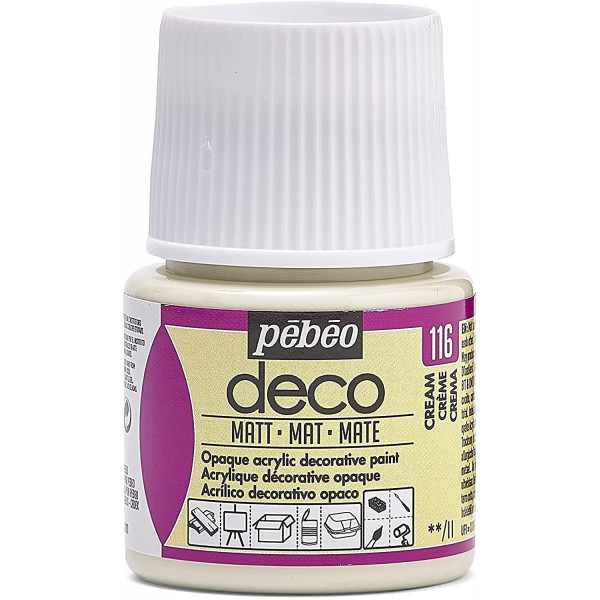 photo-Peinture acrylique - Beige crème - Mat - Pébéo - Déco - 45ml