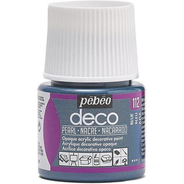 photo-Peinture acrylique - Bleu - Nacré - Pébéo - Déco - 45ml