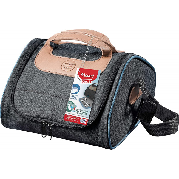photo-Sac à déjeuner - Isotherme - Pour pique-nique - Gris/Bleu - 17,5 x 21,5 cm - Maped