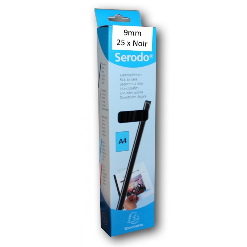 Serodo - Baguettes À Relier - A4 - 9Mm - X25 - Noir | Surdiscount
