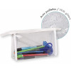 Trousse - Rectangulaire - Paillettes - Plastique - Transparente - 22 x 4 x 14 cm