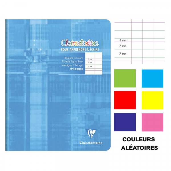 Cahier d'écriture - 17x22(cm) - DL 3 mm - 64 pages - sans spirale - Clairefontaine