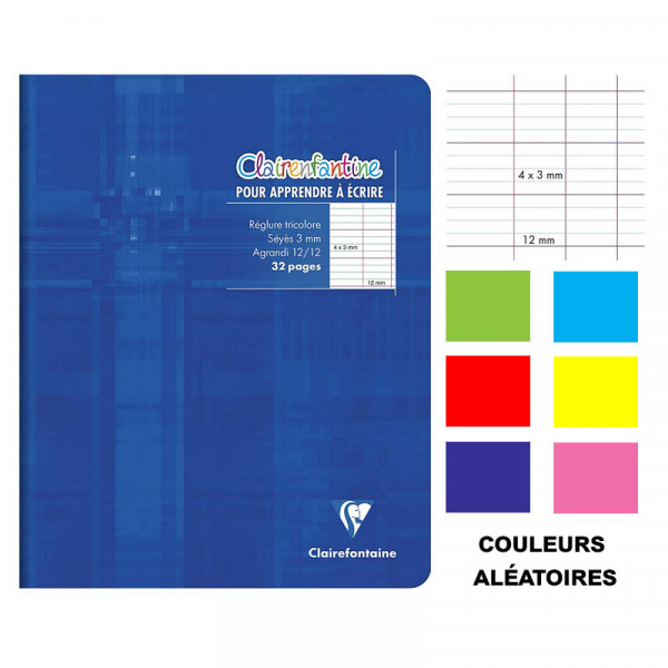 Cahier d'écriture - 17x22(cm) - Grands carreaux 3 mm - 32 pages - sans spirale - Clairefontaine