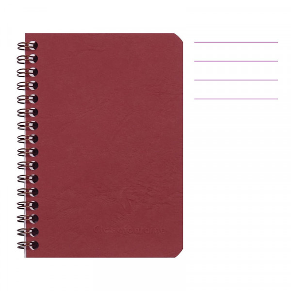 photo-Carnet - 9x14 cm - Lignes - 100 pages - Couverture rouge - Spirale