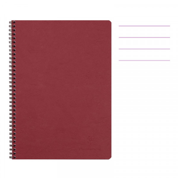 photo-Cahier - A4 - 21x29,7cm - Lignes - 100 pages - Couverture rouge - Spirale