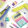 Calculatrice de bureau - 12 chiffres - Piles et solaire - Sunset - Jaune Rose Milan