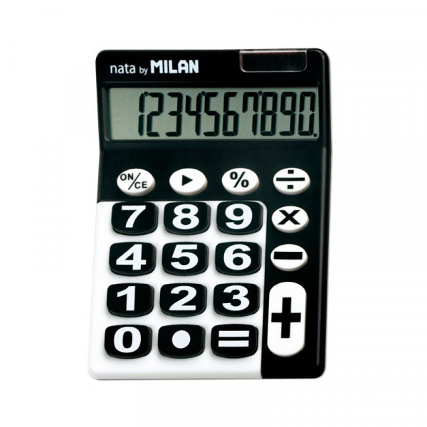 photo-Calculatrice de bureau - 10 chiffres - Grosses touches - Piles et solaire - Milan