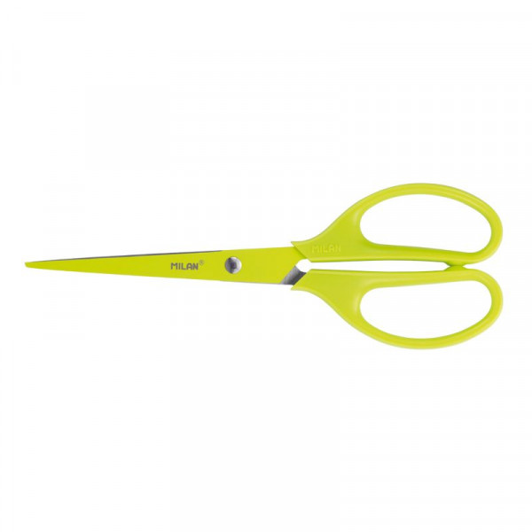 photo-Ciseaux - Bureau - Scolaire - 17 cm - Jaune fluo - Milan