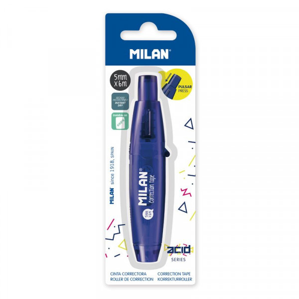 Stylo ruban correcteur - Bleu - 5 mm x 6m - Milan