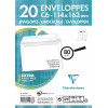 photo-Paquet de 20 enveloppes - Blanches - C6 114X162mm - Auto-adhésive - Clairefontaine