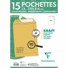 15 enveloppes - Kraft brun - C4 229x324mm - Auto-adhésive - Clairefontaine