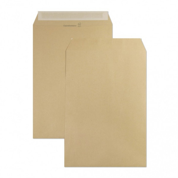 50 enveloppes - Kraft brun - C4 229x324mm - Auto-adhésive - Clairefontaine