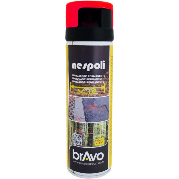 photo-Bombe de peinture professionnelle Nespoli traceur de chantier - rouge fluo