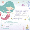 photo-Carton d'invitation et enveloppes - Anniversaire enfant - Sirène - Clairefontaine