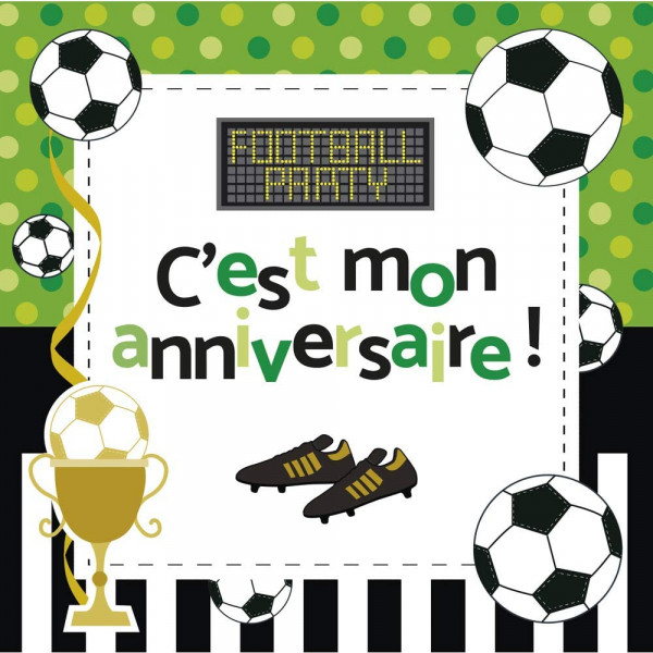 photo-Cartons d'invitation et enveloppes - Anniversaire enfant - Football - Clairefontaine