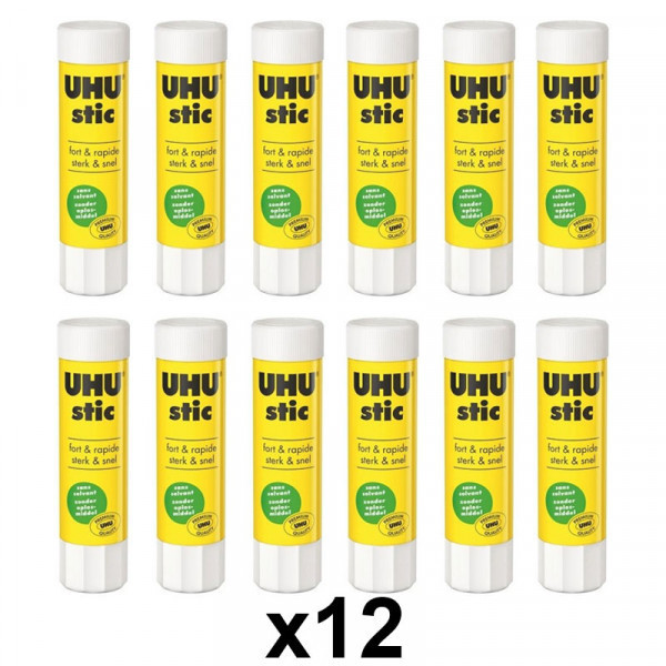 photo-
Lot de 12 bâtons de colle blanche UHU 8,2G