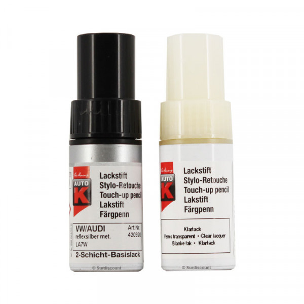 Stylo de retouche et vernis pour carrosserie - Audi - Volkswagen - LA7W Reflexsilber