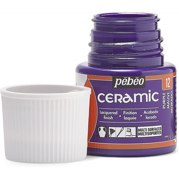 Peinture pour céramique - Mauve - Pébéo - Ceramic - 45ml