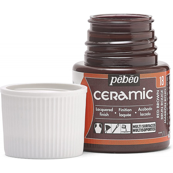 Peinture pour céramique - Brun rouge - Pébéo - Ceramic - 45ml