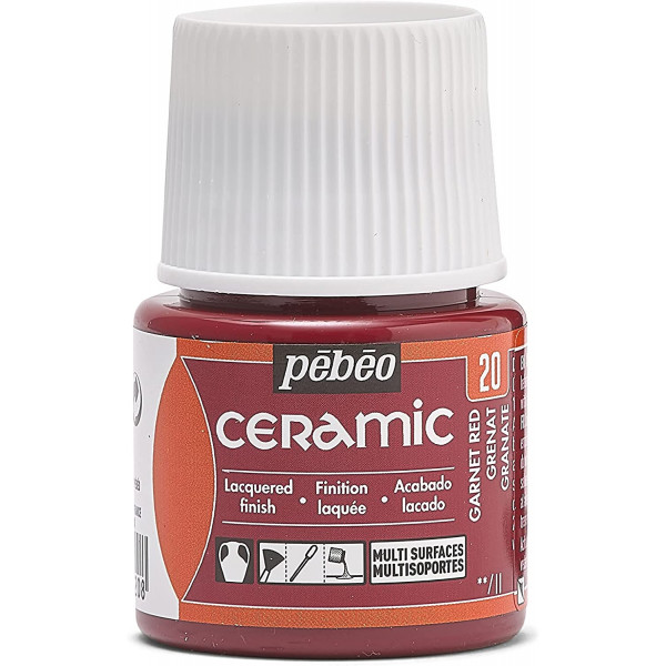 photo-Peinture pour céramique - Rouge grenat - Pébéo - Ceramic - 45ml