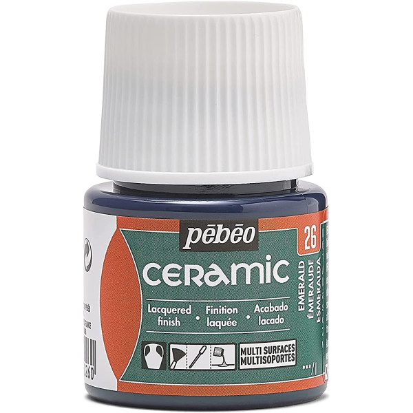 photo-Peinture pour céramique - Vert émeraude - Pébéo - Ceramic - 45ml