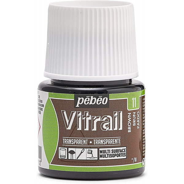 photo-Peinture pour verre - Vitrail - Pébéo - Brun - 45ml