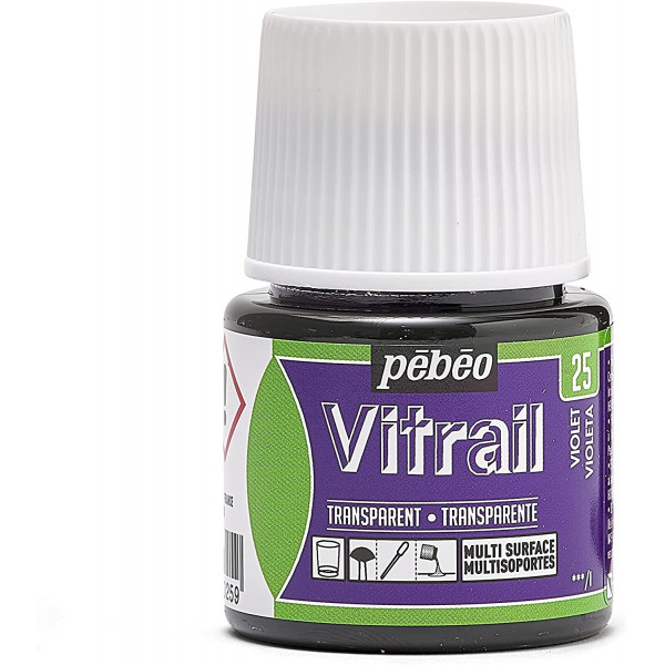 photo-Peinture pour verre - Vitrail - Pébéo - Violet - 45ml