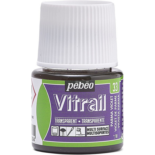 photo-Peinture pour verre - Vitrail - Pébéo - Violet parme - 45ml