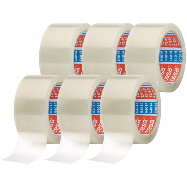 Lot de 6 rubans Emballage Transparent PP 66M X 50mm Surdiscount