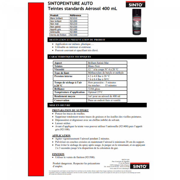 Bombe de peinture pour carrosserie - apprêt gris
